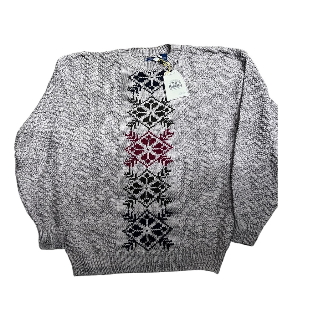 Vintage BD Baggies Grandpa Dad Men’s 100% Cotton Knit Nordic Pattern Sweater XL